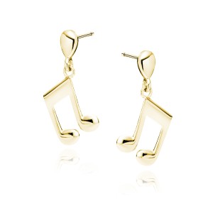 Cercei argint placati cu aur galben nota muzicala DiAmanti Z1924EG-DIA (Argint 925‰ 1,1 g.)